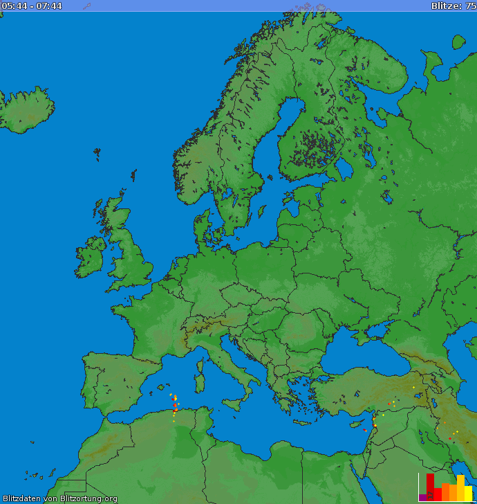 Lightning map Europe 2024-04-23 15:53:06